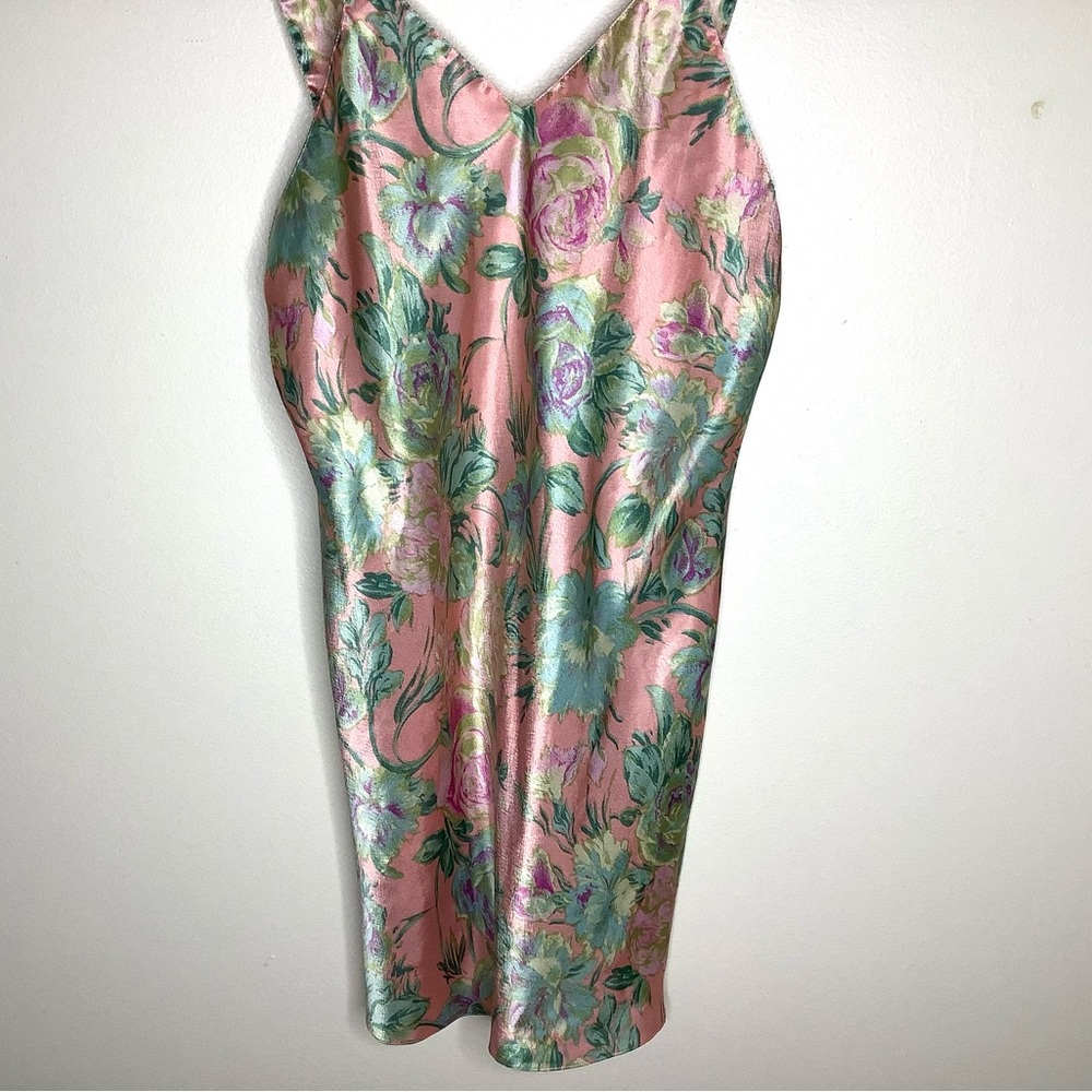 < Vintage Maryann’s Boutique Pink Floral Slip Dress > - Picture 2 of 3